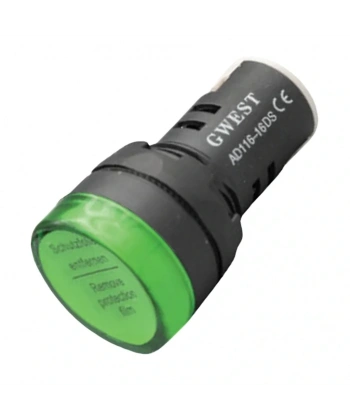 Gwest 22-110V-Y 22mm Yeşil Ledli Sinyal Lambası 110V