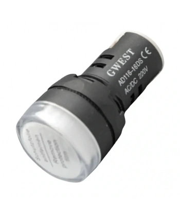 Gwest 22-B 22mm Beyaz Ledli Sinyal Lambası 220V