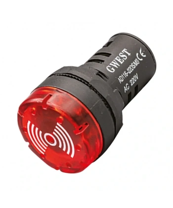 Gwest 22DS-MS 22mm Sesli Led Flaşör İkazlı Buzzer 220V