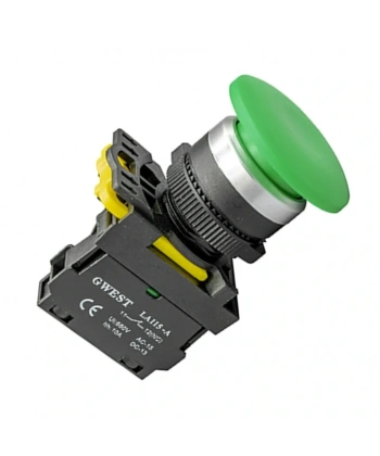 Gwest A5-10M 22mm Yeşil Kayıcı Start Mantar Buton 1NO