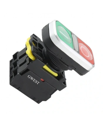 Gwest A5-11RD Kırmızı Yeşil Led Işıklı İkiz Buton 1NO+1NC 220V