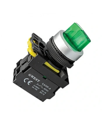 Gwest A5-20XSD-24 22mm 1-0-2 Yeşil Led Işıklı Mandal Buton 24V 2NO