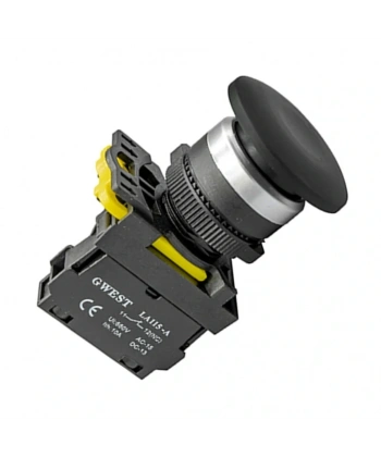 Gwest A5-41M 22mm Siyah Kayıcı Start Mantar Buton 1NO