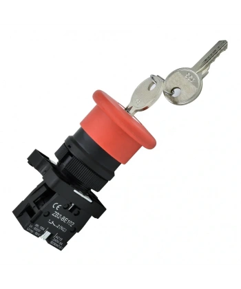 Gwest BZ-01ZA 22mm Kalıcı Acil Stop Anahtarlı Mantar Buton 1NC