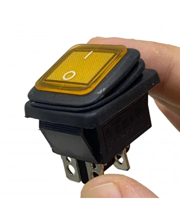 IC-104W Geniş Körüklü Işıklı Anahtar On-Off 4P Sarı