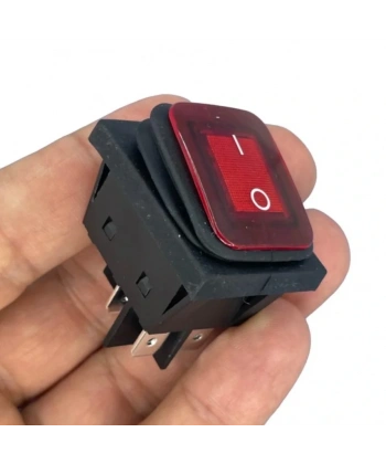 IC-104W-S Körüklü Geniş Işıklı Kırmızı Anahtar 30A ON-OFF 4P