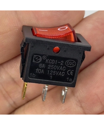 IC-118 Mini Işıklı Anahtar 3P Siyah + Kırmızı Işık