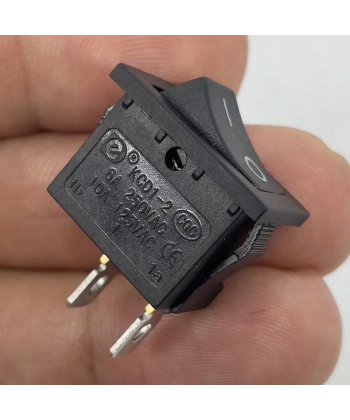 IC-124 Mini Işıksız Yaylı Anahtar 2P Off-Mom Siyah