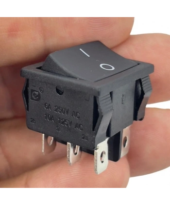 IC-129 Orta Boy Işıksız Anahtar On-On 6P Siyah