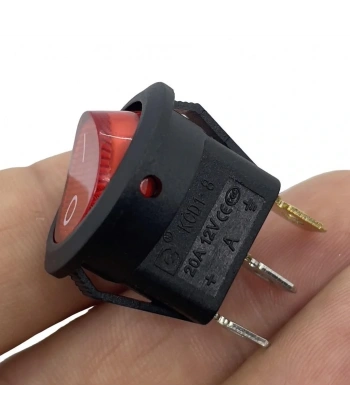 IC-131A Yuvarlak Işıklı Anahtar On-Off 12V 3P