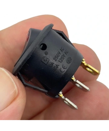 IC-132A Yuvarlak Nokta Işık Anahtar On-Off 3P 12V Kırmızı