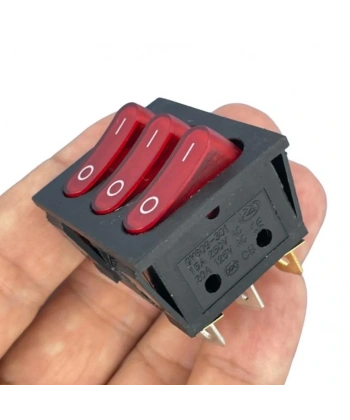 IC-135 Üçlü Işıklı Anahtar 220V ON-OFF 9P