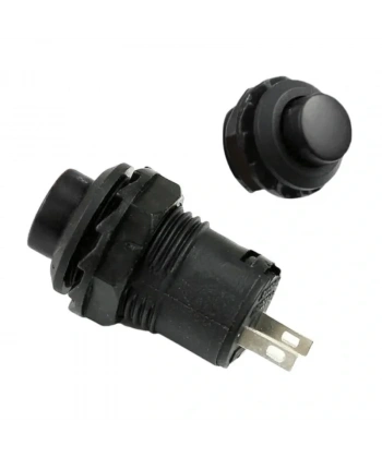 IC-191C (IC-186D) Buton Plastik Yaylı 12mm 2P DS-227 Siyah
