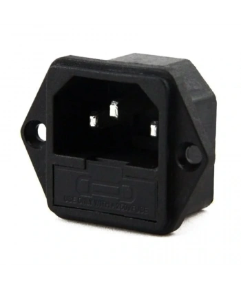 IC-213 C14 Power Soket Erkek Şase Kulaklı (Sigorta Yuvalı)