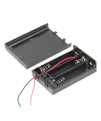 IC-233E AA Pil Yuvası 3lü Kapaklı Switchli