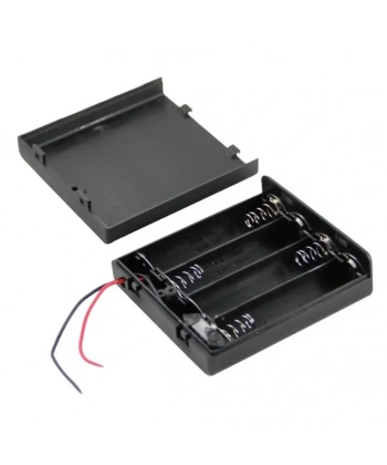 IC-233F AA Pil Yuvası 4lü Kapaklı Switchli