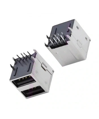 IC-265E USB İkili 2.0 Şase A Tip Dişi 90° Siyah