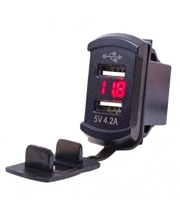 IC-266D-3 Marin Tip Voltmetreli İkili USB 12-24V - 5V/4.2A
