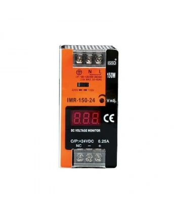 IMR-150-12 - 150W 12VDC 12.5A Mini Göstergeli Raya Montajlı Güç Kaynağı