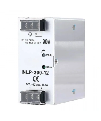 INLP-200-12 - 200W 12VDC 16.5A Raya Montajlı Güç Kaynağı