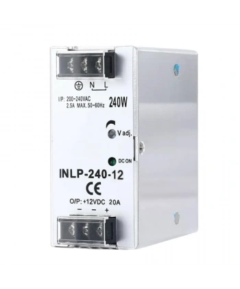 INLP-240-12 - 240W 12VDC 20A Raya Montajlı Güç Kaynağı
