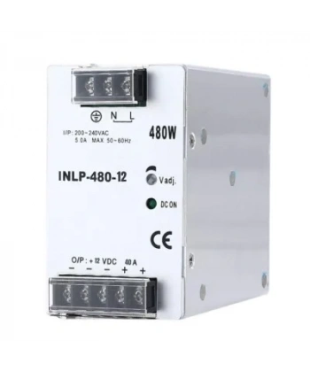INLP-480-12 - 480W 12VDC 40A Raya Montajlı Güç Kaynağı