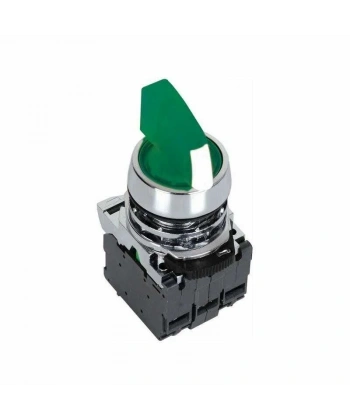 ISM-BK133B5 24V Metal Yeşil Işıklı Mandal Buton 1-0-2