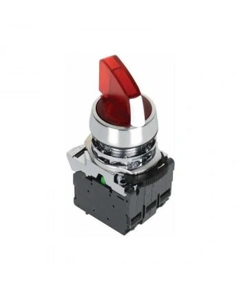 ISM-BK134B5 24V Metal Kırmızı Işıklı Mandal Buton 1-0-2