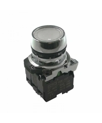 ISM-BW31M5 220V Işıklı Yaylı Metal Buton - Beyaz