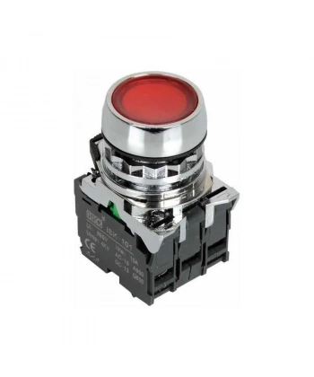 ISM-BW34M5 220V Işıklı Yaylı Metal Buton - Kırmızı