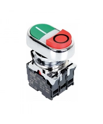 ISM-BW84B5 24V Metal Işıklı Çift Yaylı İkiz Buton