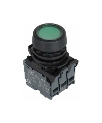 ISP-AW33M5 220V Led Işıklı Yaylı Buton - Yeşil