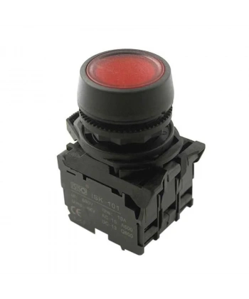 ISP-AW34B5 24V Led Işıklı Yaylı Buton - Kırmızı