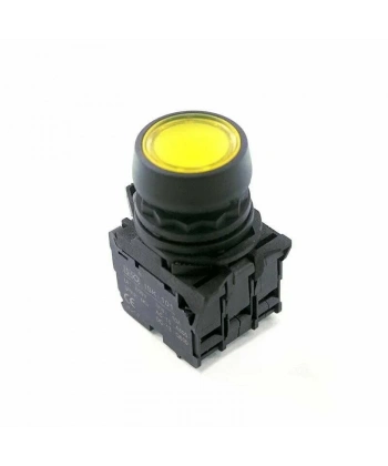 ISP-AW35B5 24V Led Işıklı Yaylı Buton - Sarı