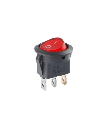 KCD1 Siyah Kırmızı 12V Işıklı On/Off Anahtar 3 Pin