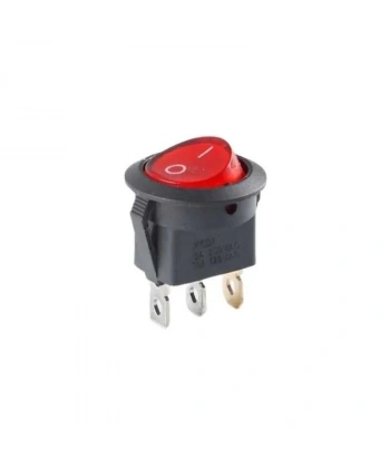 KCD1 Siyah Kırmızı Işıklı On/Off Anahtar 3 Pin