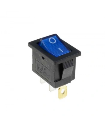 KCD1 Siyah Mavi Işıklı On/Off Anahtar 3 Pin