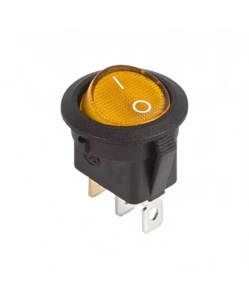 KCD1 Siyah Sarı Işıklı On/Off Anahtar 3 Pin