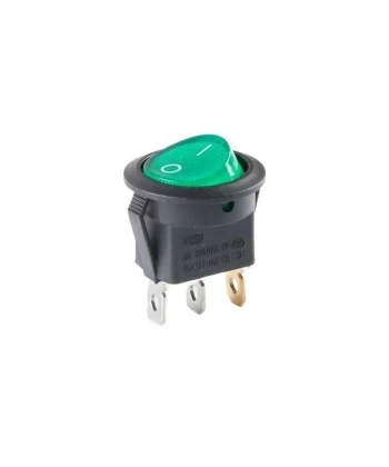 KCD1 Siyah Yeşil Işıklı On/Off Anahtar 3 Pin