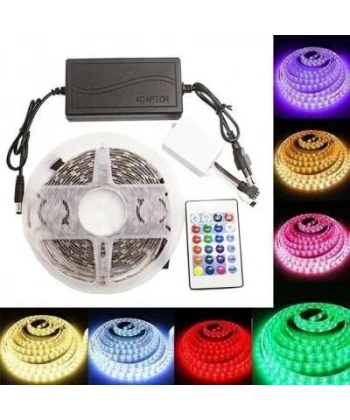 Kumandalı 3 Çipli Su Geçirmez RGB Şerit Led - 5 Metre