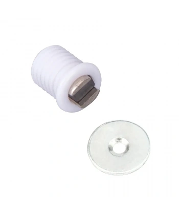 Mıknatıslı Plastik Mobilya Kapak Kilidi 14mm - Beyaz