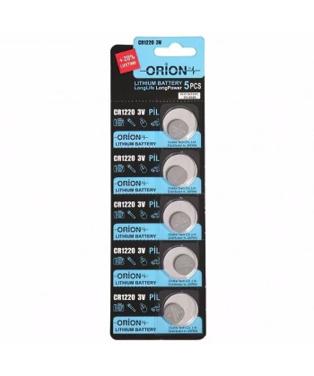 Orion CR1220 3V Lityum Düğme Pil 5li Kart Paket
