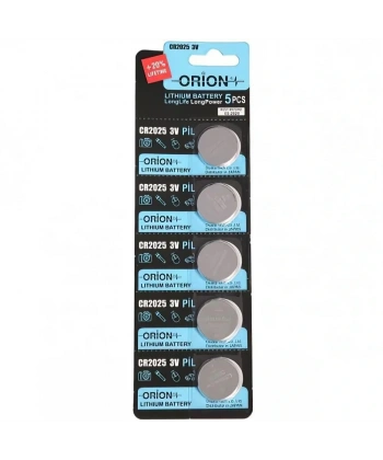 Orion CR2025 3V Lityum Düğme Pil 5li Kart Paket