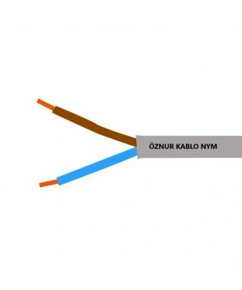 Öznur Kablo 2x2,5 mm NYM (Antigron) Gri 1mt