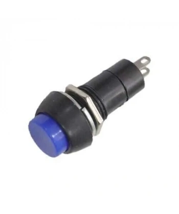 PBS-11A 12mm Anahtarlı Push Buton - Mavi