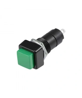 PBS-306A 12mm Anahtarlı Push Buton - Yeşil