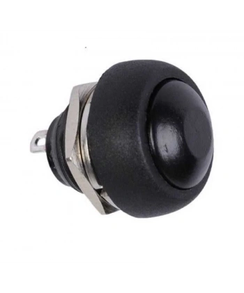 PBS-33B 12mm Push Buton - Siyah