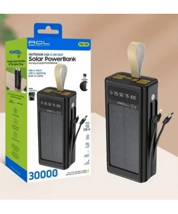 PW-90 LCD Ekran Dahili Mikro Type-C Lightning 4 x USB Powerbank