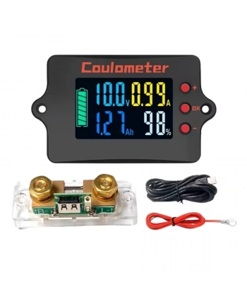 PZEM-037 8-120V 100A Voltmetre Ampermetre - Batarya Kapasite Yöneticisi + 100A Şönt + 2m USB Kablo