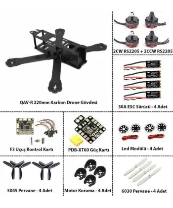 QAV-R 220 Karbon Fiber Drone Seti
